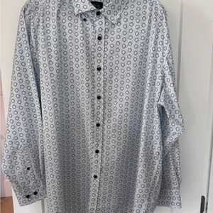 Jos. A. Bank Blue and White Patterned Casual Shirt